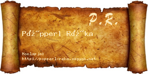 Pöpperl Réka névjegykártya